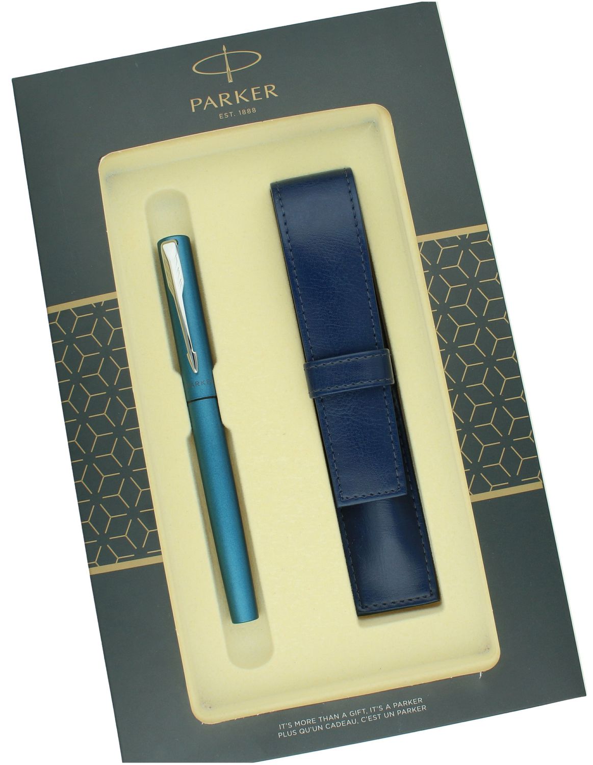Zestaw Prezentowy Parker Pióro wieczne Vector XL Teal i skórzane etui S0820010 turkus. Zestaw z piórem i etui na prezent (1).jpg